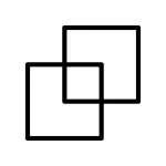 Overlapping White Squares SVG Icon
